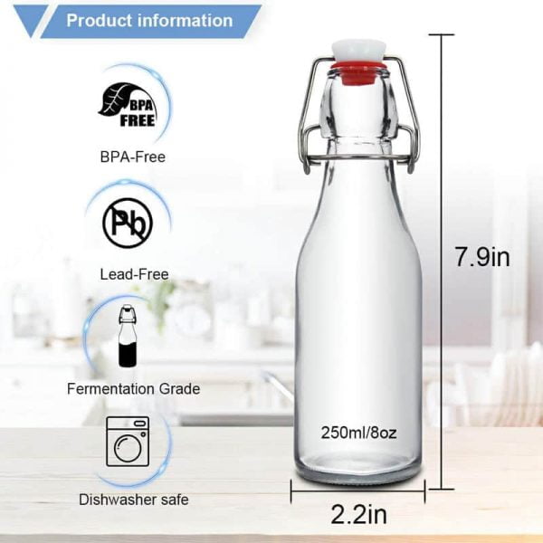 250ml round swing top bottles