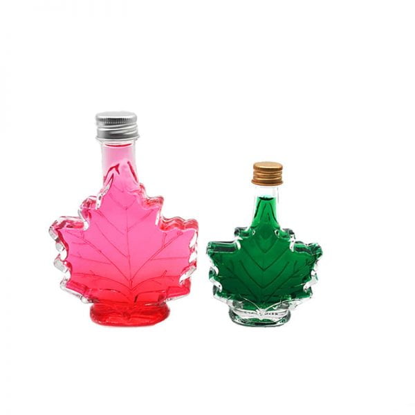 Maple shape glass bottle
