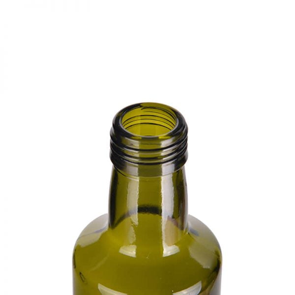 mouth of olive oil glass bottle