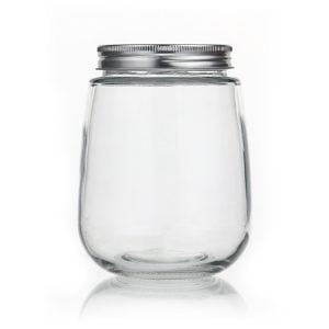 fat round glass milk bottle