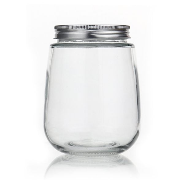 fat round glass milk bottle
