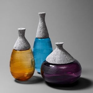 Creative glass small mouth vase