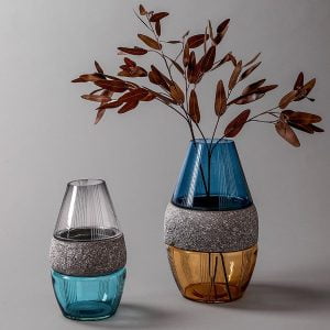 Creative color contrast glass vase