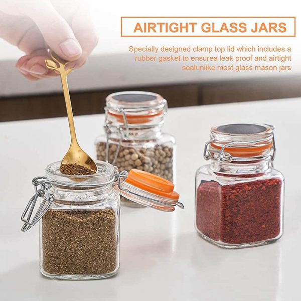 4oz Glass Spice Jar With Airtight Lid