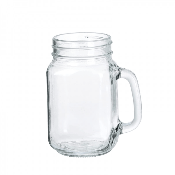 Clear Mason Jar With Handle