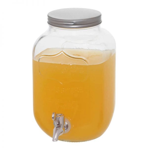 Fruit juice disposable mason jar with metal faucet