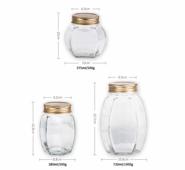 Pot Belly Hexagonal Honey Jar