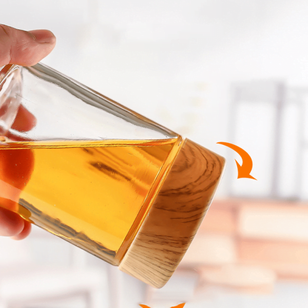 Round Glass Honey Jar With Wood Lid