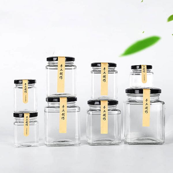 Square Glass Jam Jar