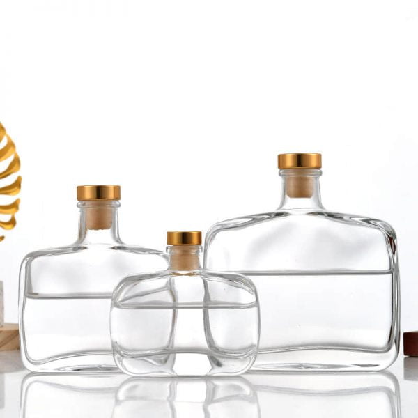 Flat Square Diffuser Glass Bottle