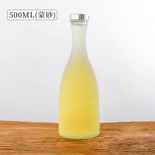 cold pressed juice beverage glass bottle